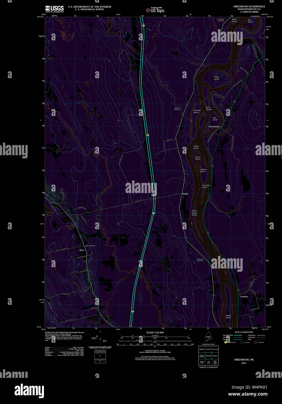 Maine USGS Historical Map Greenbush 20110902 TM Inversion Restoration
