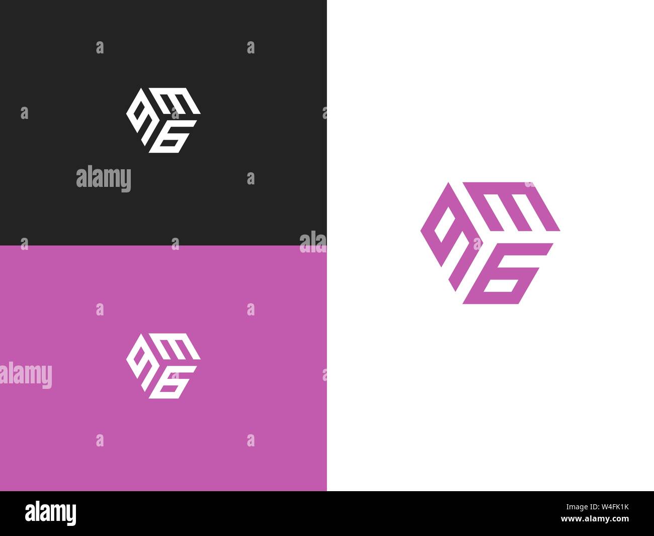Combination number, stylish vector emblem for design Stock Vector
