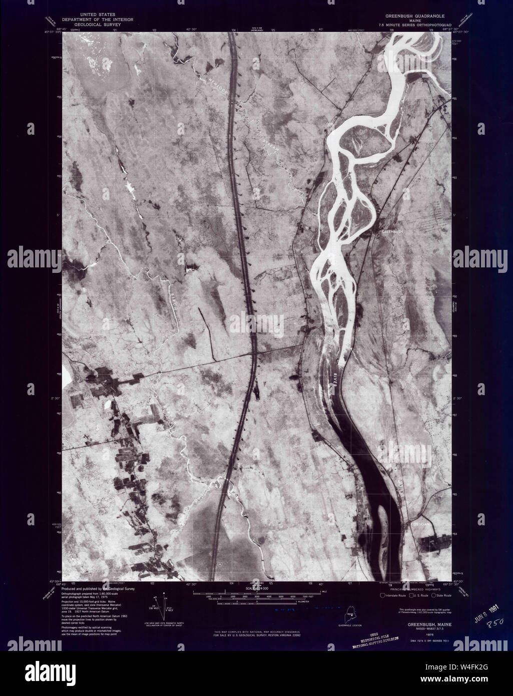 Maine USGS Historical Map Greenbush 806735 1975 24000 Inversion