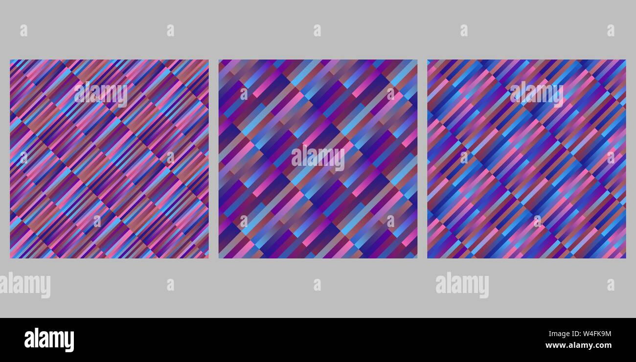 Seamless geometrical stripe pattern background set - abstract vector ...