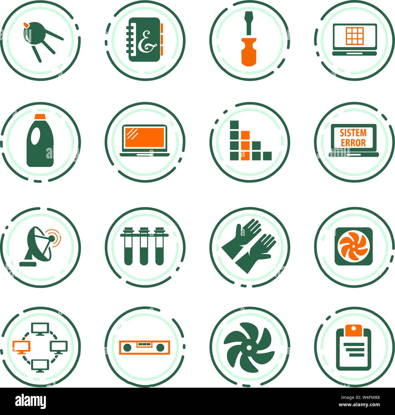 Courses school vector icons for user interface design Stock Vector ...