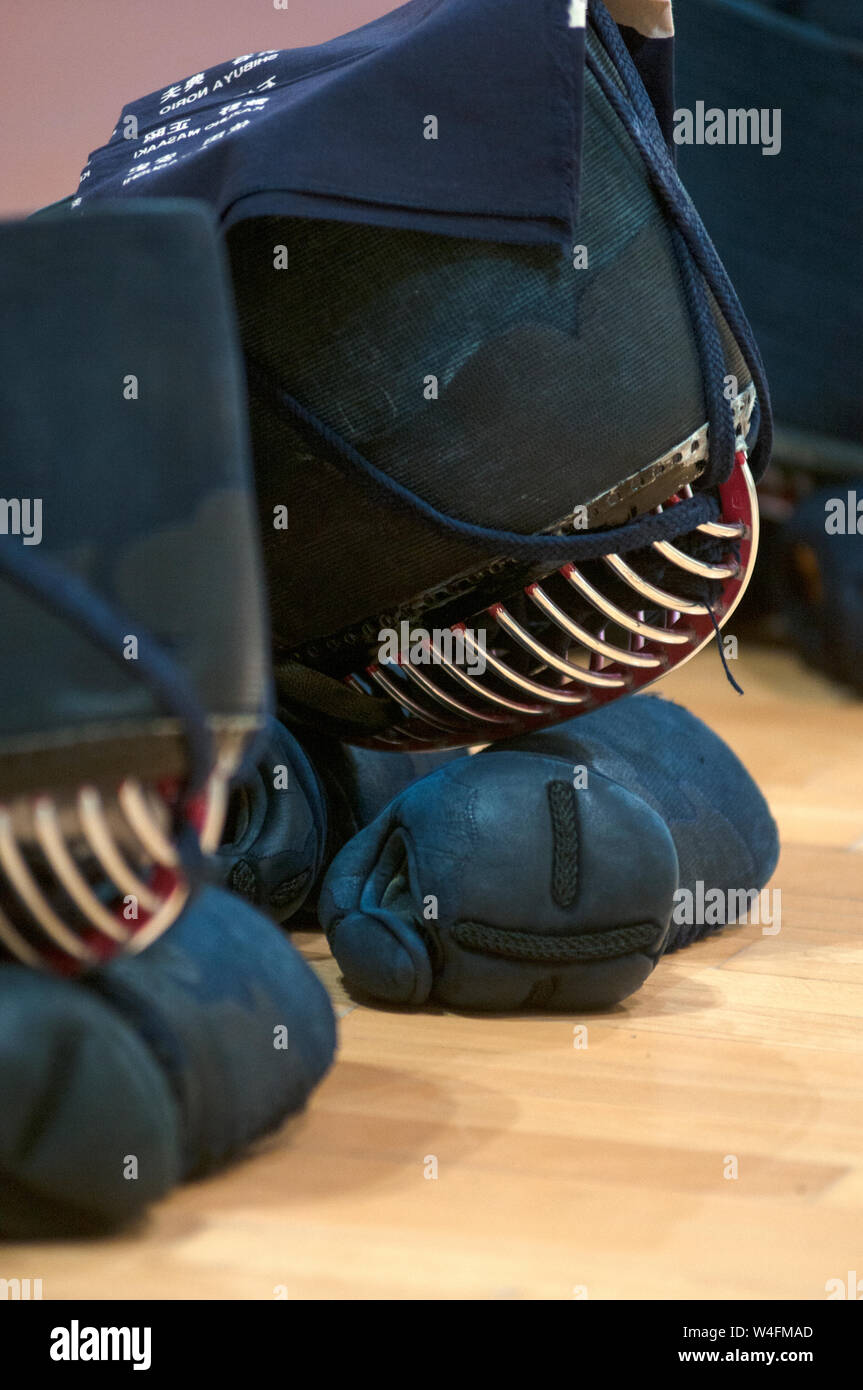 kendo Helmet in closeup view Stock Photo