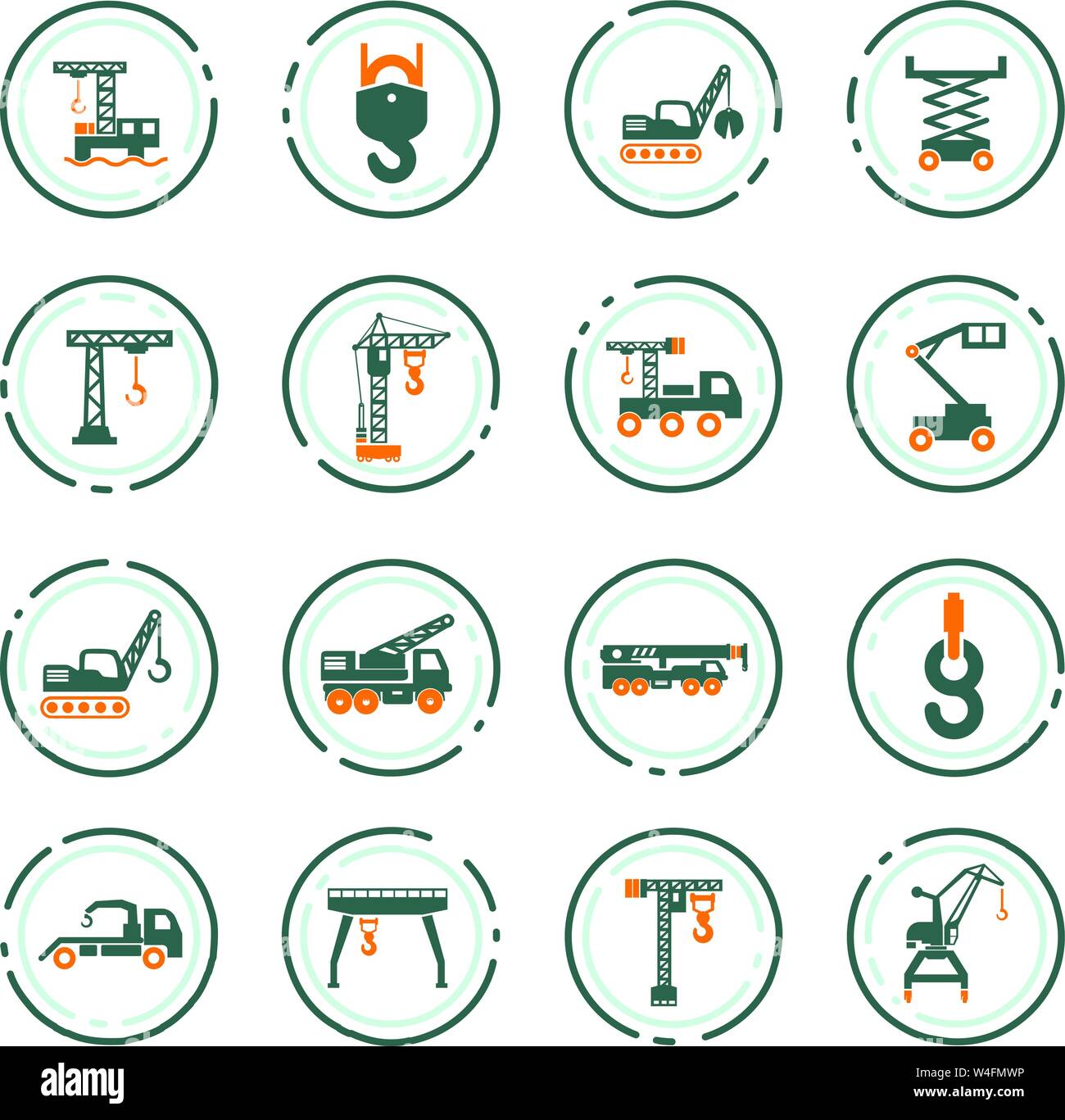Crane and lifing vector icons for user interface design Stock Vector ...