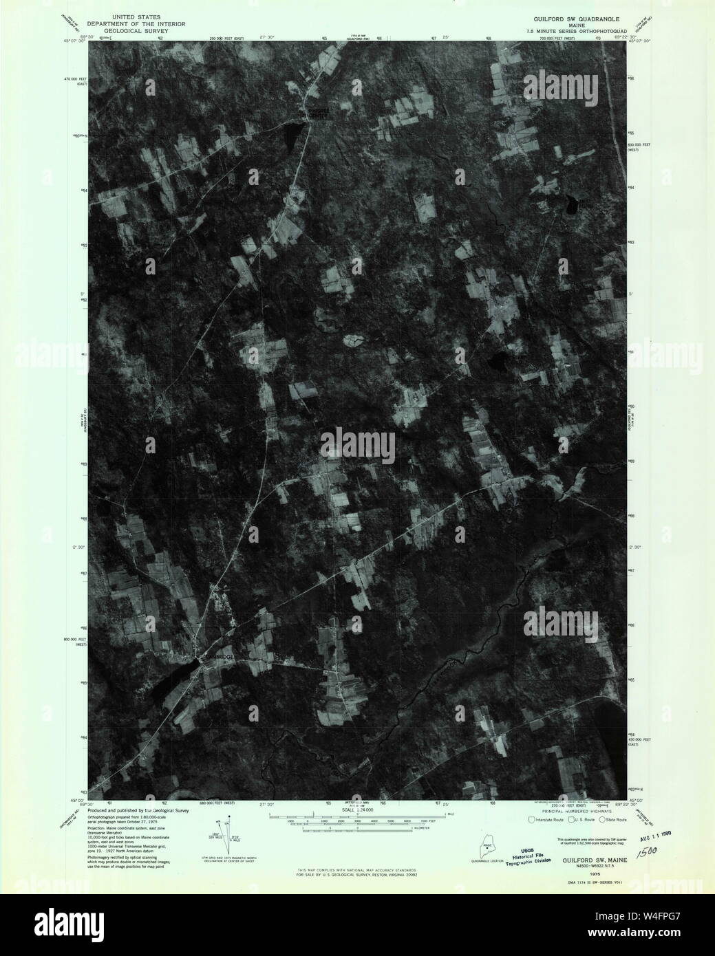 Maine USGS Historical Map Guilford SW 806746 1975 24000 Restoration