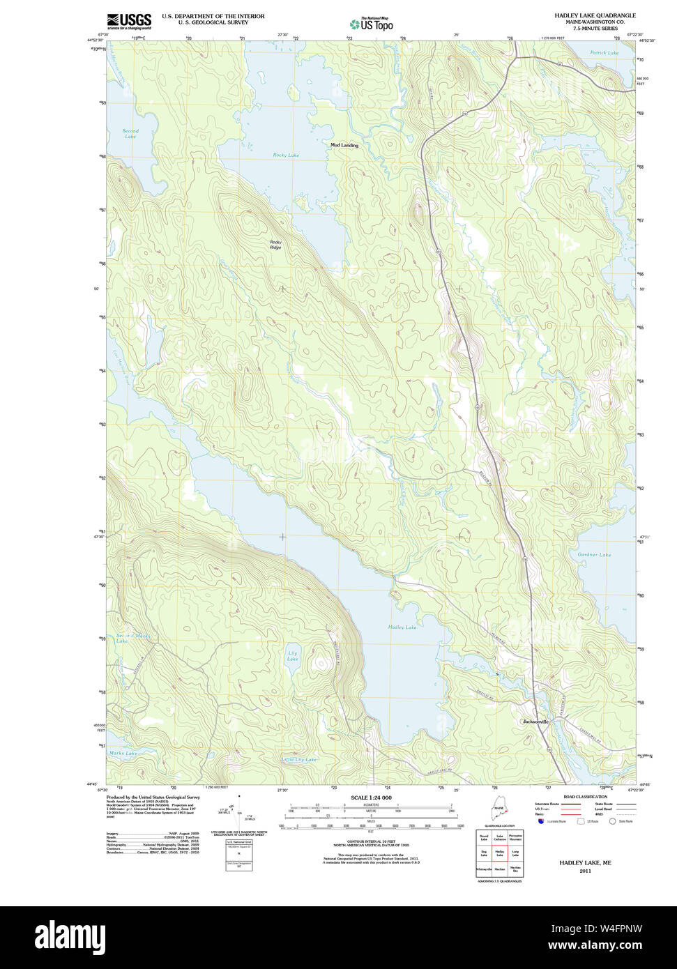 Maine USGS Historical Map Hadley Lake 20110830 TM Restoration Stock