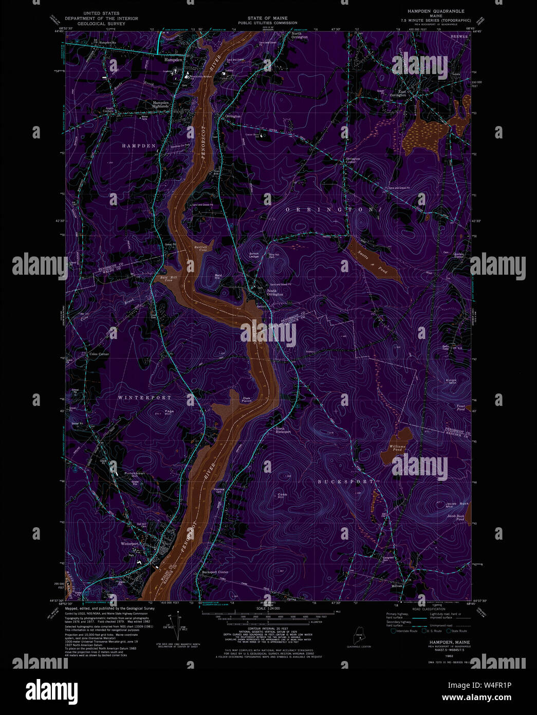 Hampden maine map hires stock photography and images Alamy