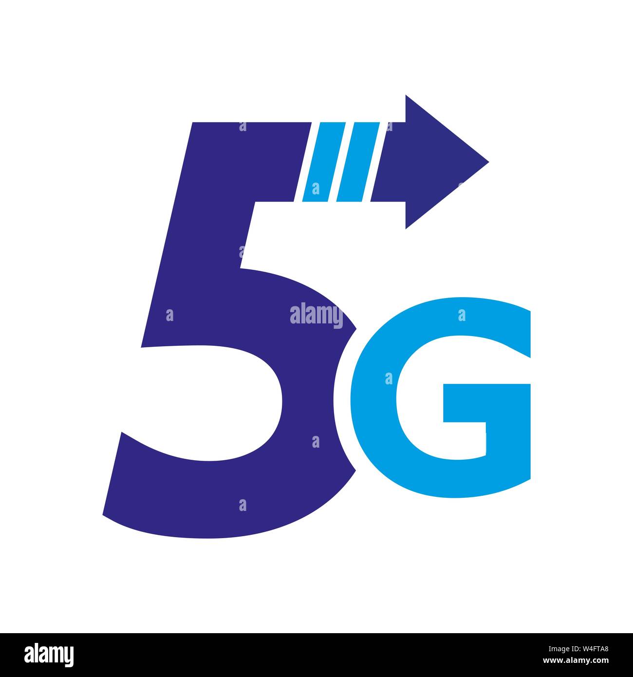 5th generation mobile network logotype. Isolated vector 5G icon. High speed connection wireless systems sign. Telecommunications standard of faster Stock Vector