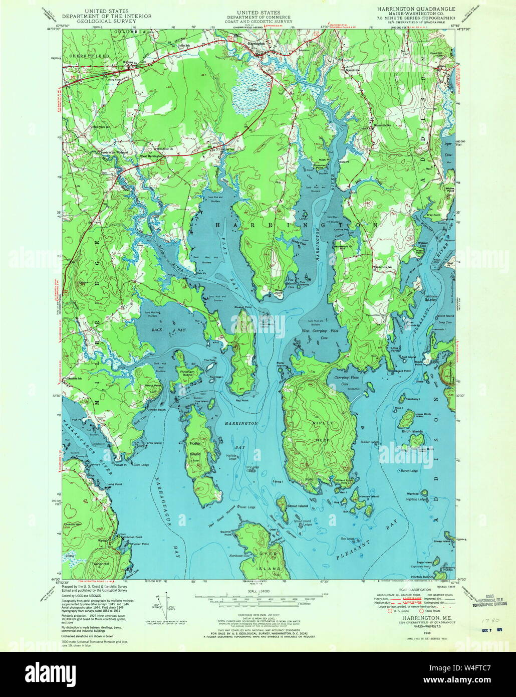 Harrington maine map hires stock photography and images Alamy