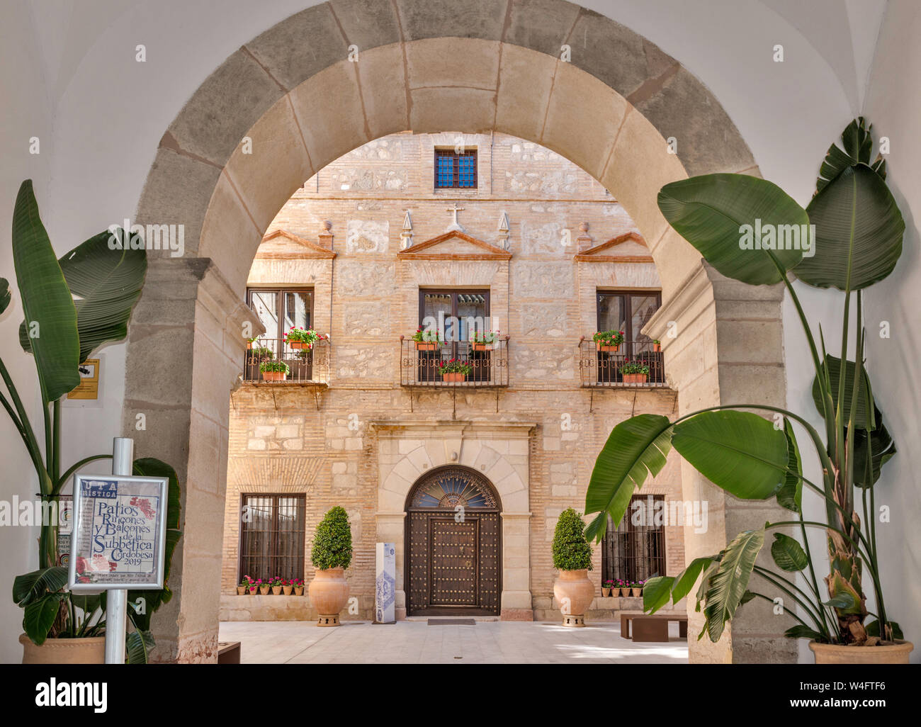 Courtyard at Palacio de los Condes de Santa Ana in Lucena, Cordoba Province, Andalusia, Spain Stock Photo