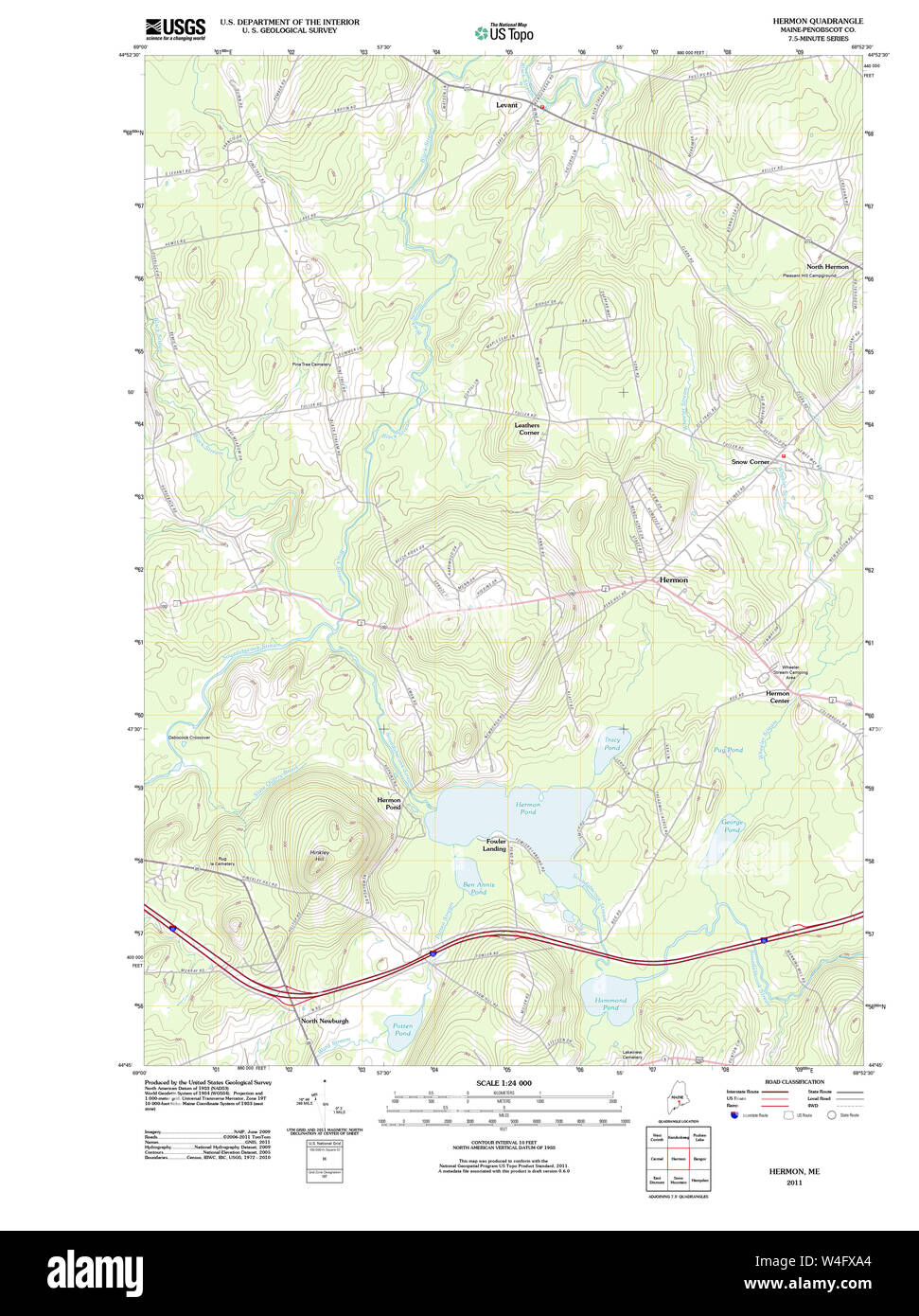 Maine USGS Historical Map Hermon 20110909 TM Restoration Stock Photo Alamy