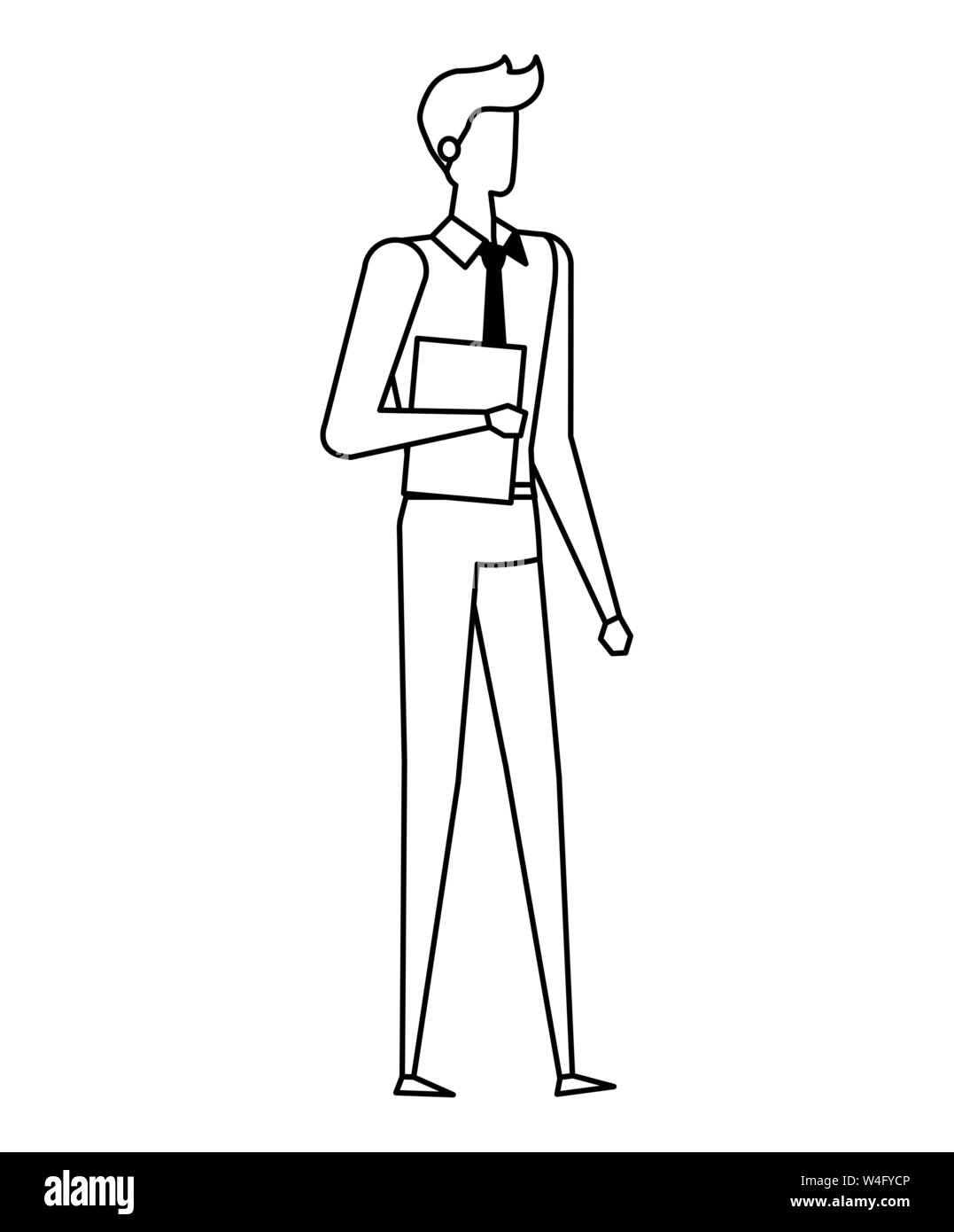 elegant young businessman with documents Stock Vector Image & Art - Alamy