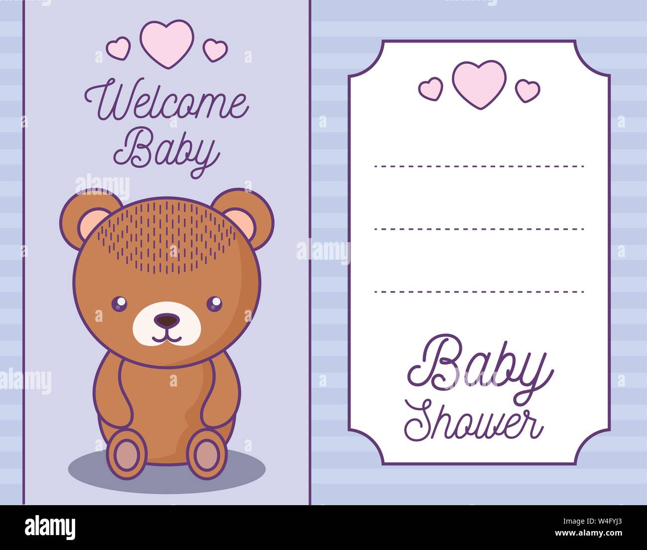 baby shower card with cute bear animal Stock Vector Image & Art - Alamy