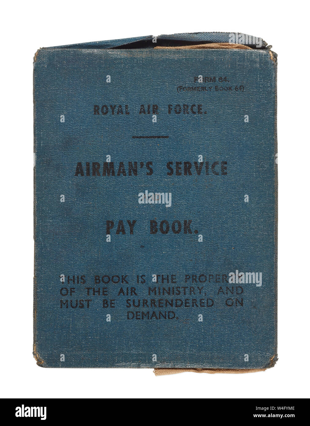 Cover of Airman's Service Pay Book for the RAF duding world war II belonging to R H Cooper Stock Photo