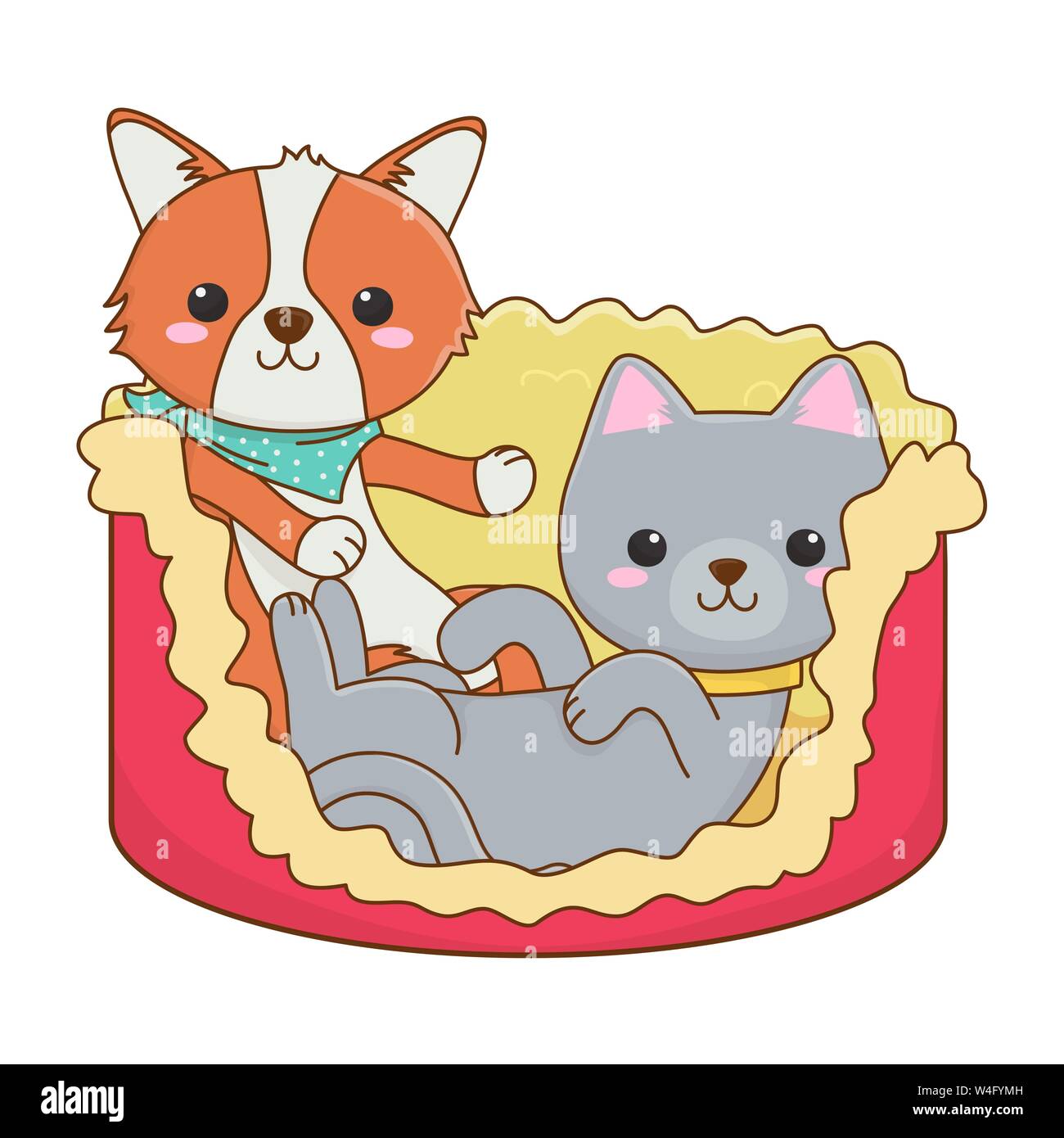 Cat and dog cartoon design, Mascot pet animal domestic cute life nature ...