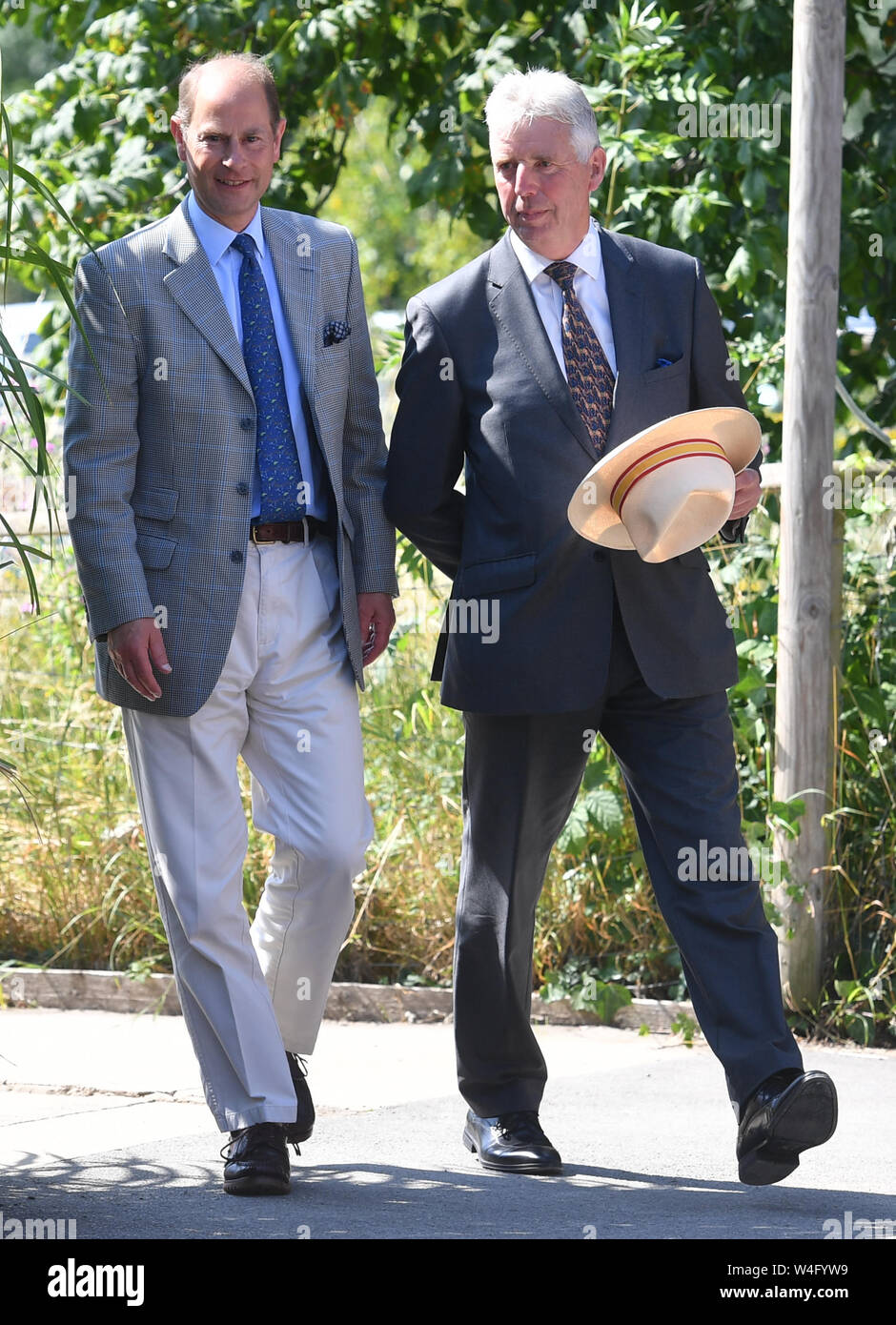 The Earl of Wessex (left) during a visit to Bear Wood at Wild Place