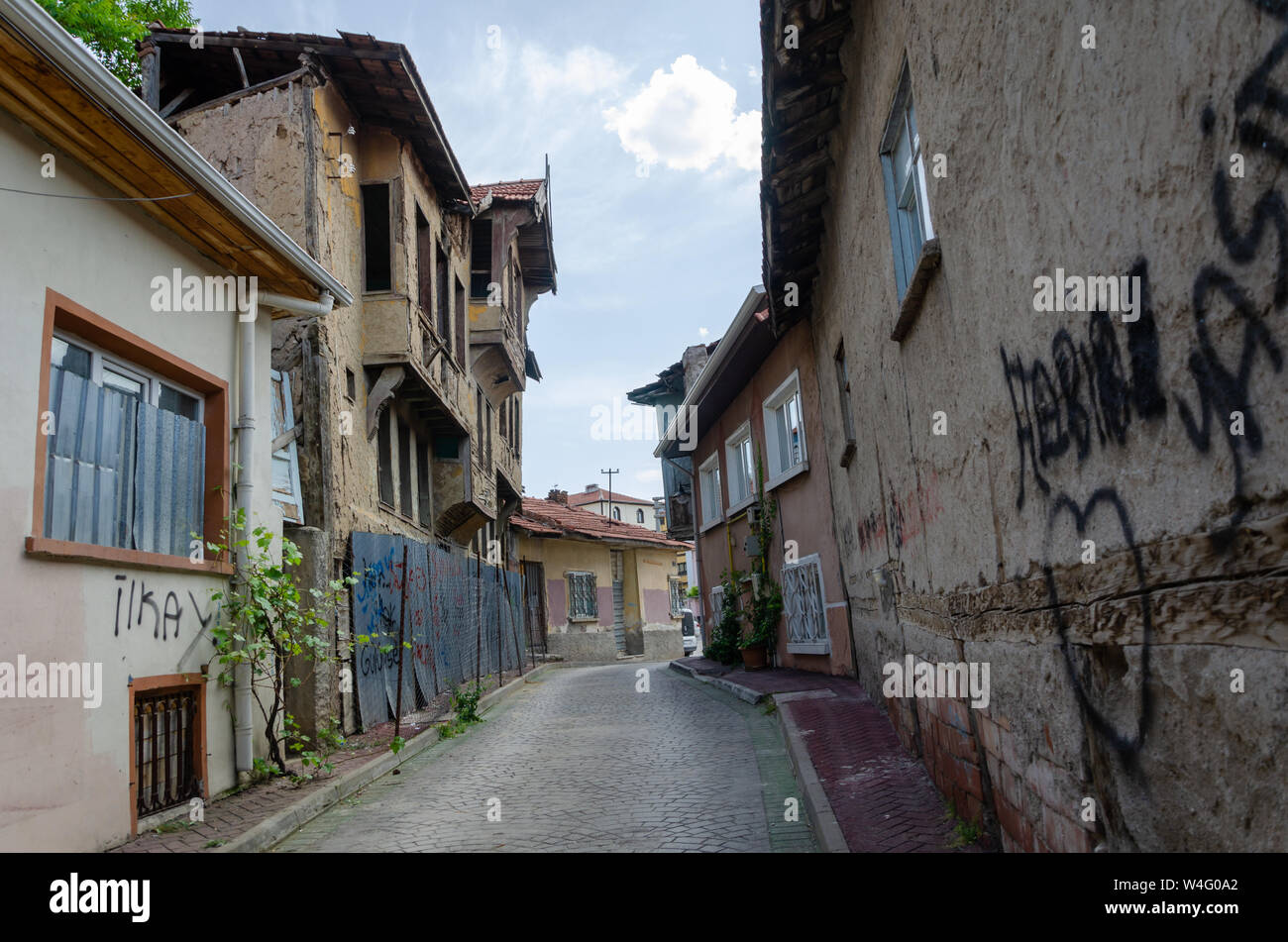 Eskisehir,TURKEYMay 19,2018 Traditional Turkish house waiting for restoration and renovation
