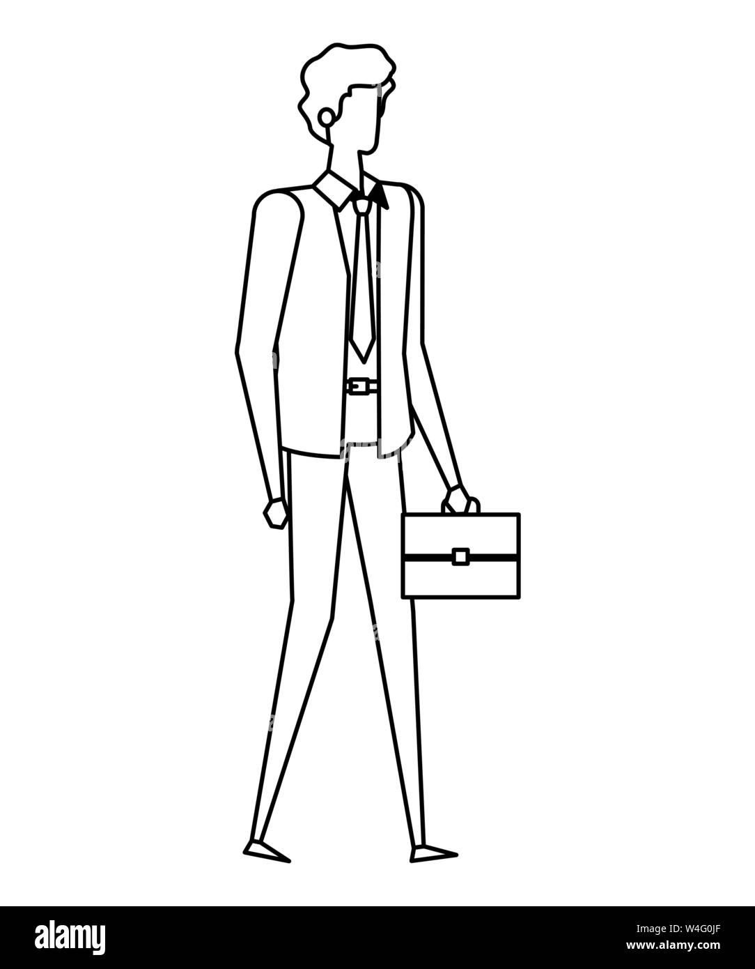 elegant young businessman with portfolio Stock Vector Image & Art - Alamy