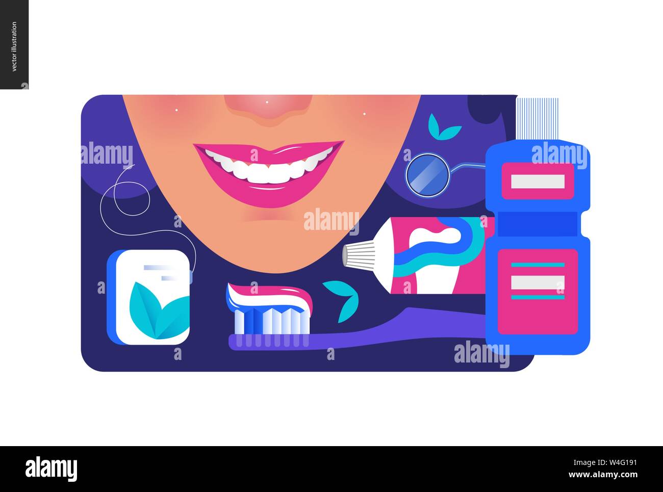 Medical insurance template dental care modern flat vector concept