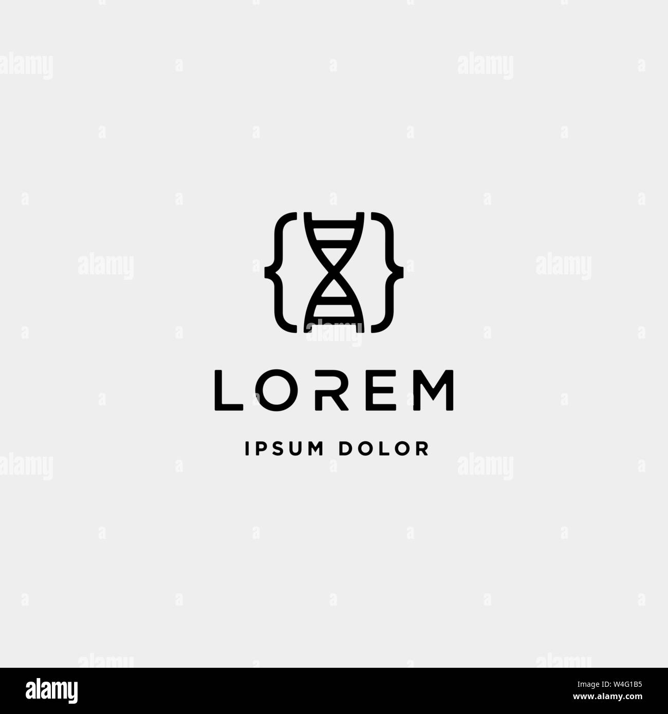 dna code logo design molecule coding vector symbol icon Stock Vector ...