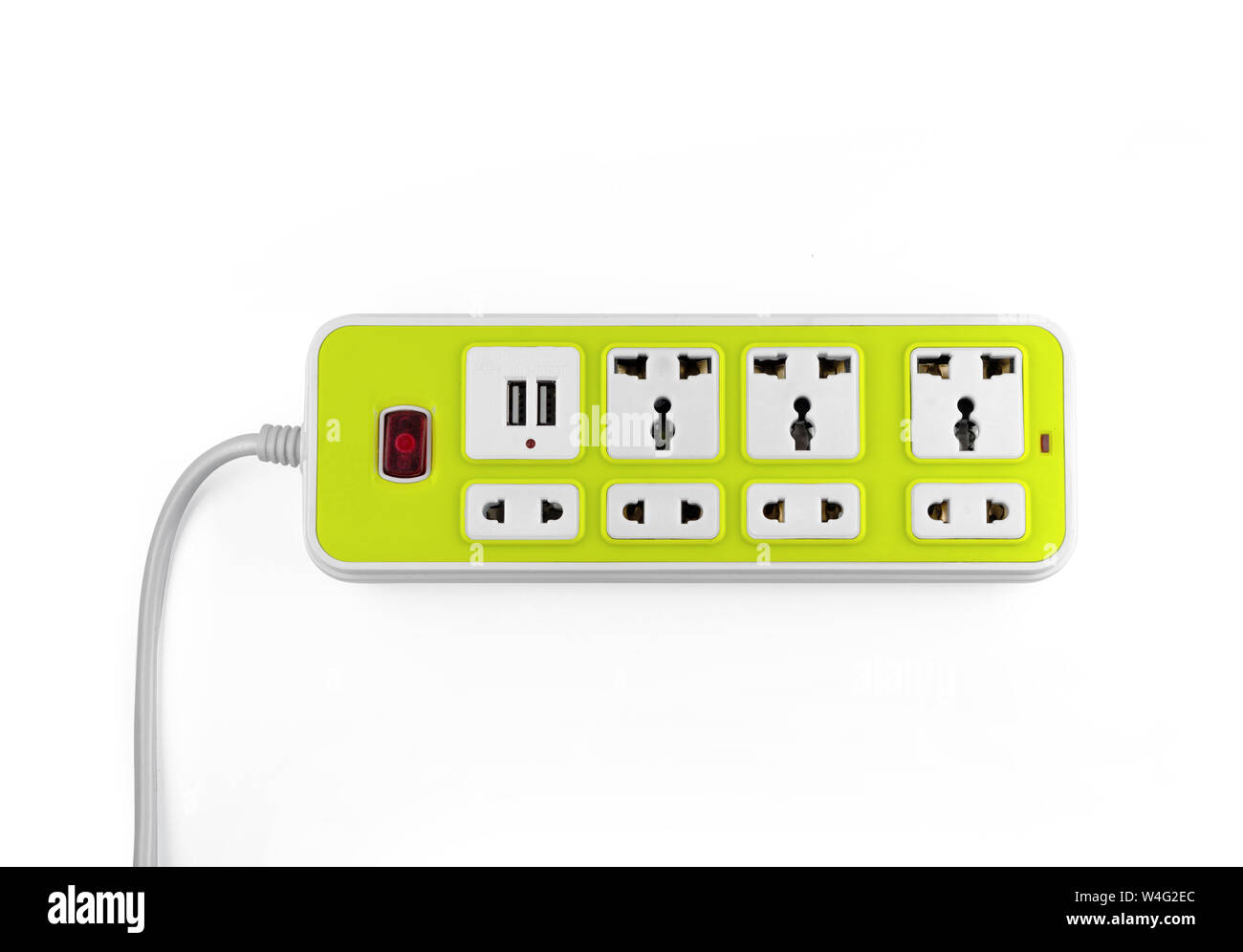 Electrical power strip or extension block and empty outlet tap with