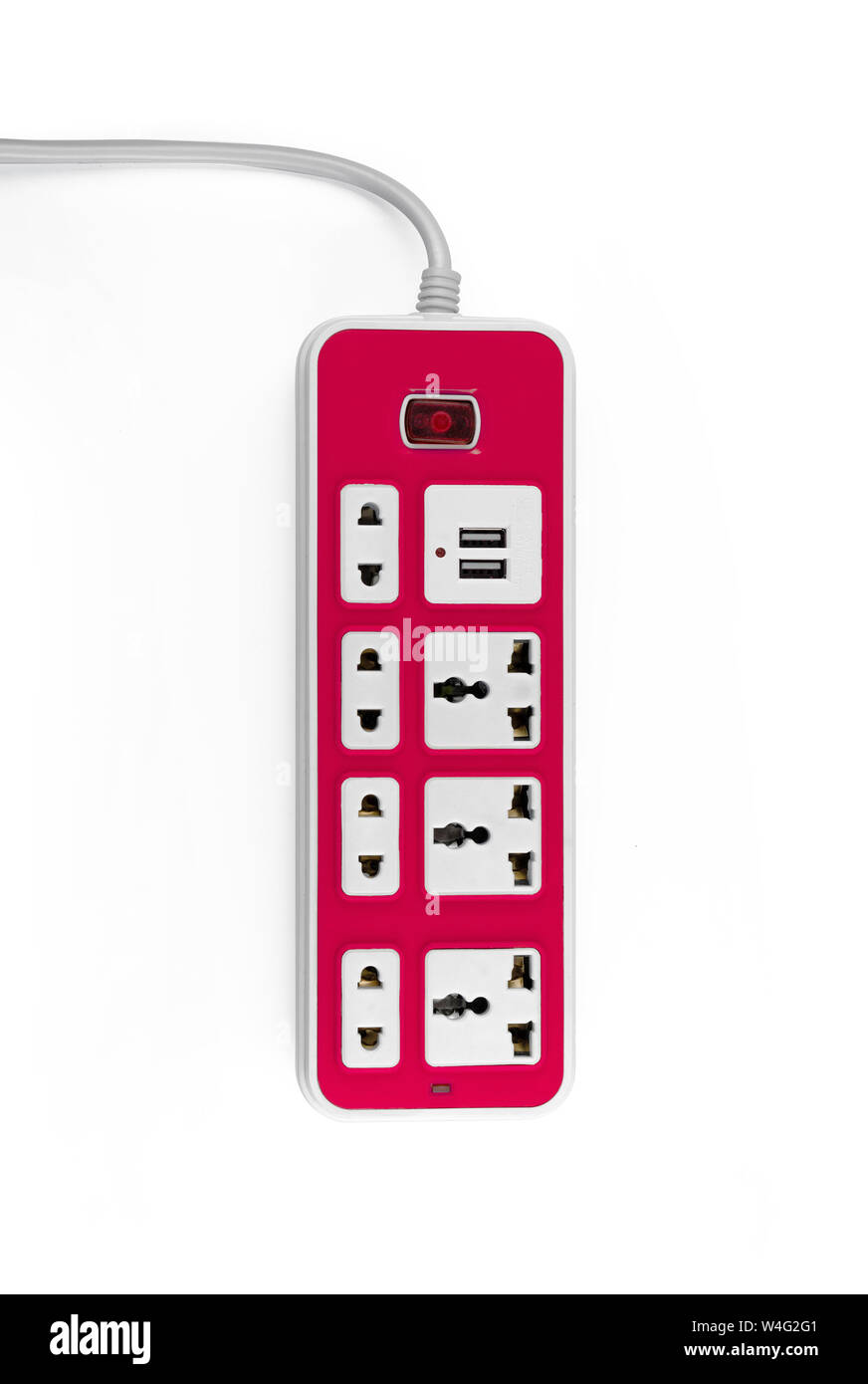 Electrical power strip or extension block and empty outlet tap with