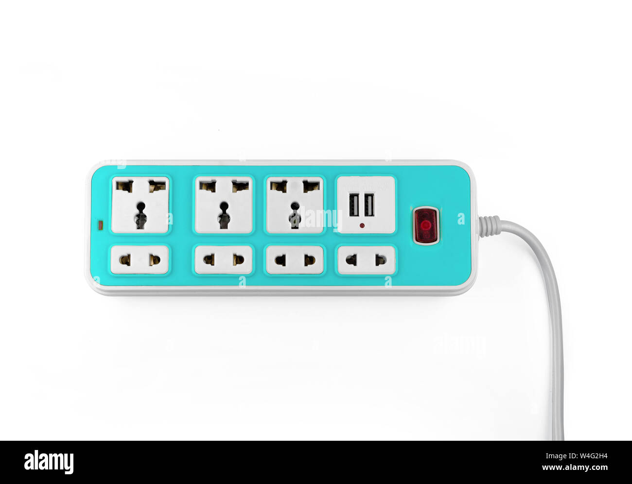 Electrical power strip or extension block and empty outlet tap with