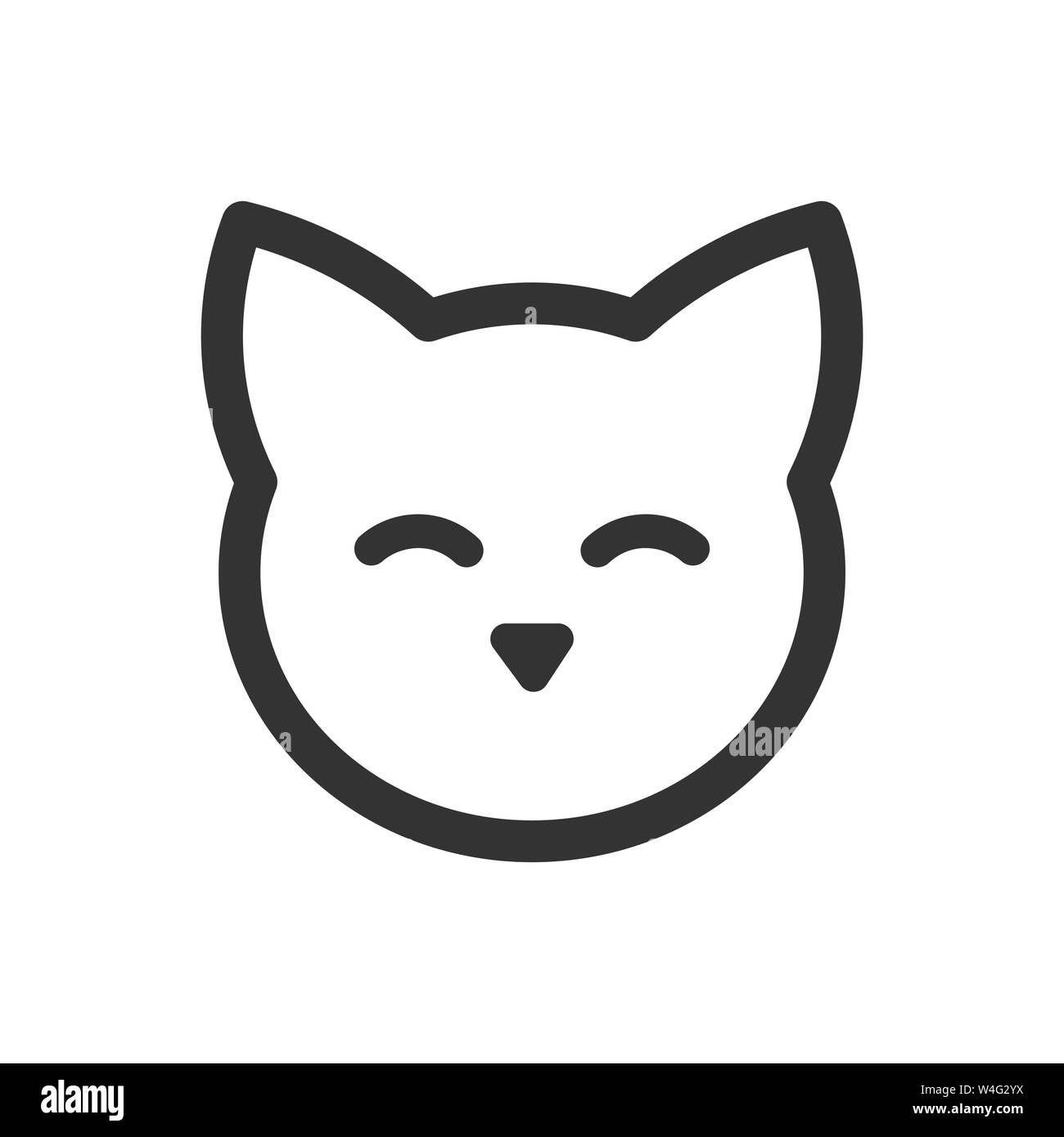 Cute cat face outline icon. Vector illustration Stock Vector Image & Art -  Alamy
