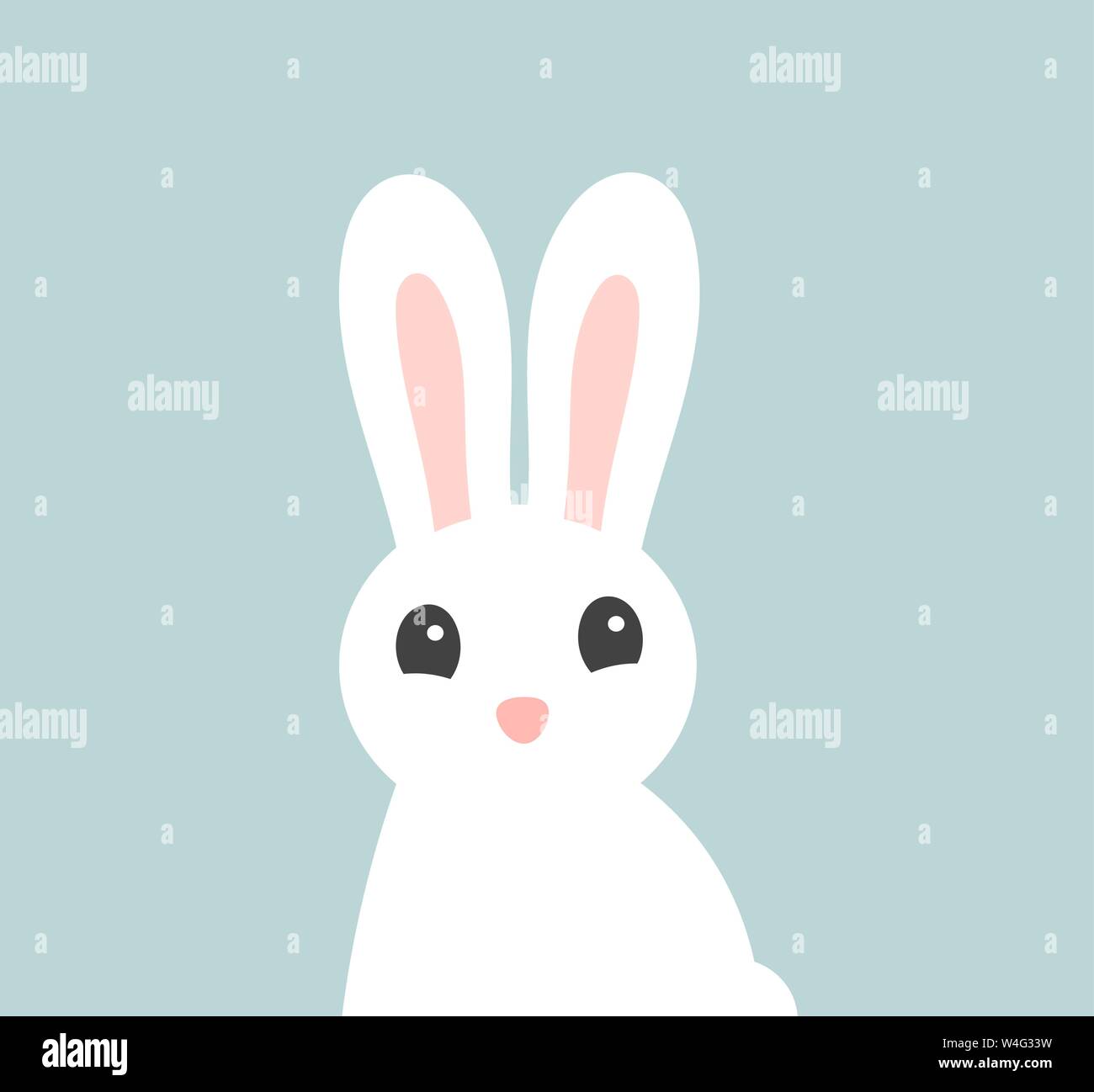 White cute Easter bunny. Vector illustration Stock Vector Image & Art ...
