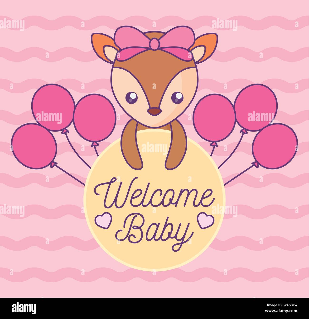 baby shower card with cute fox vector illustration design Stock Vector ...