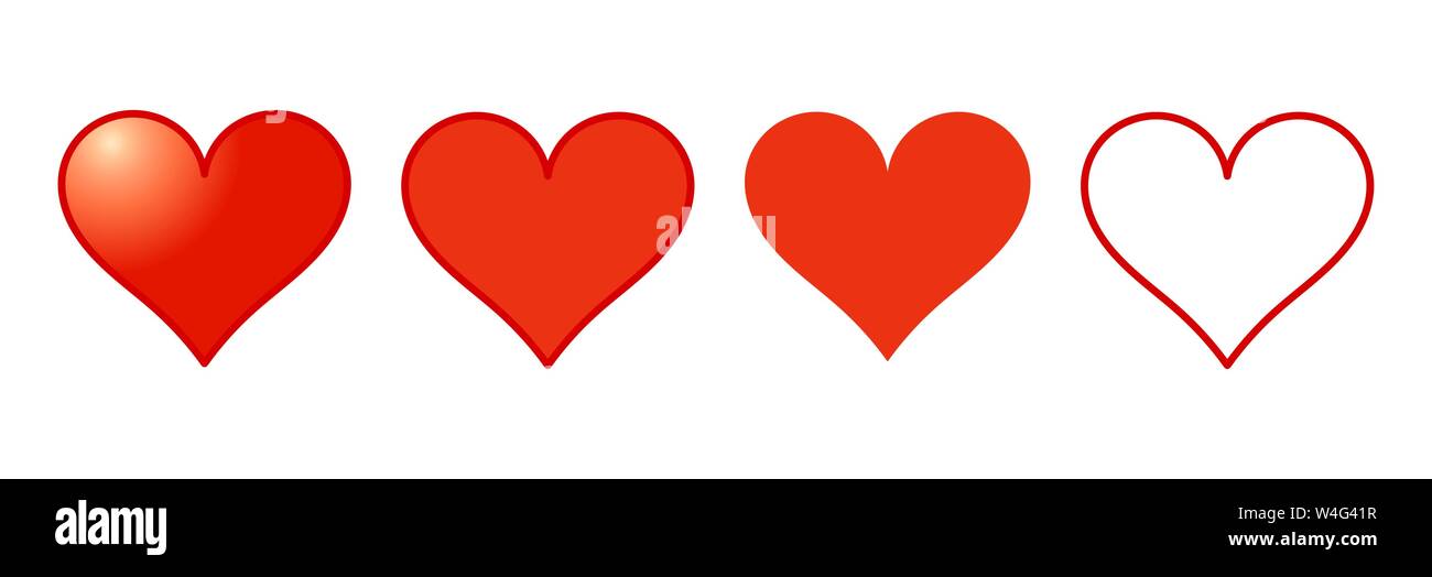 Red hearts icons set. Vector illustration Stock Vector Image & Art - Alamy