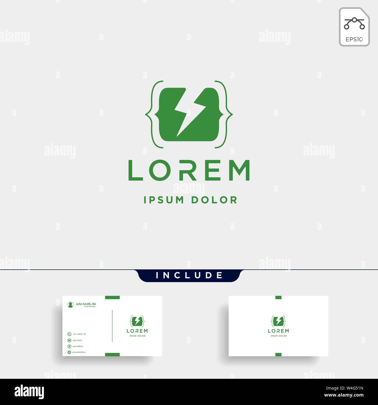 coding flash logo design vector programmer thunder symbol icon Stock Vector