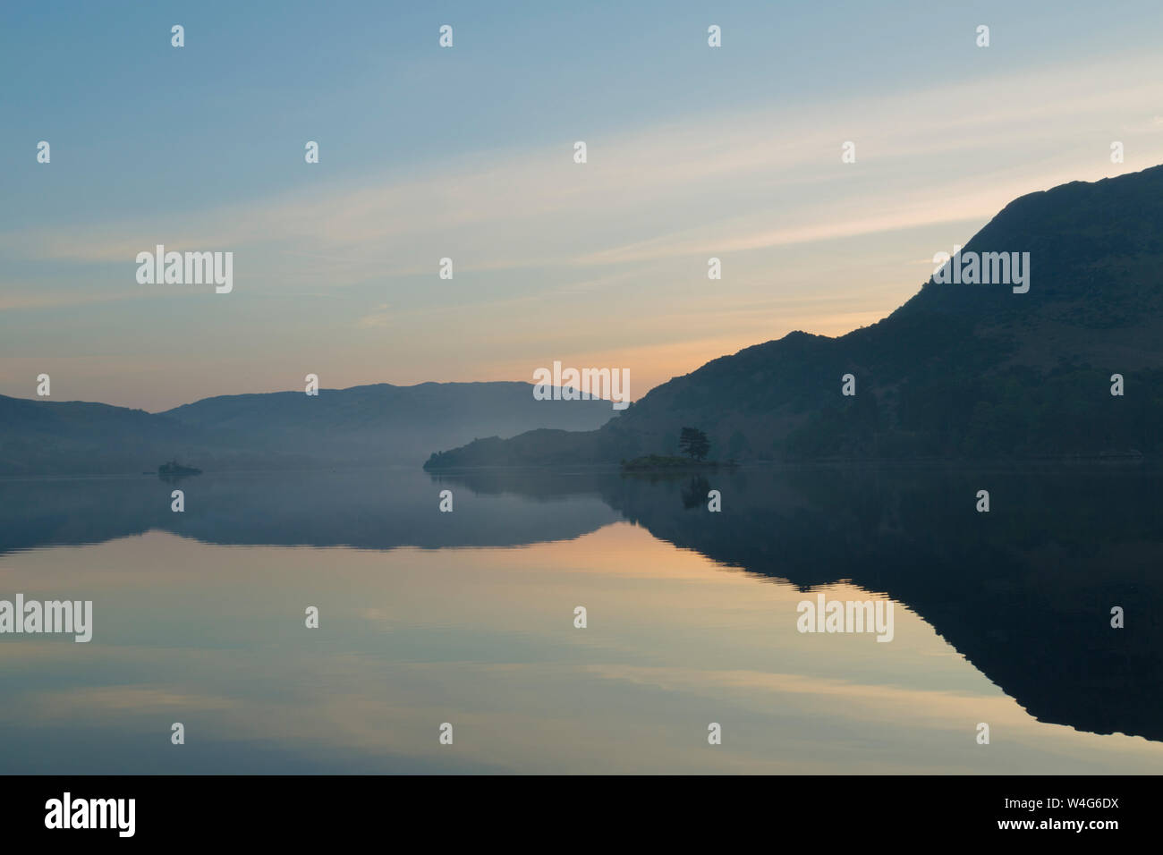 Sunrise over Ullswater in the Lake District National Park Stock Photo