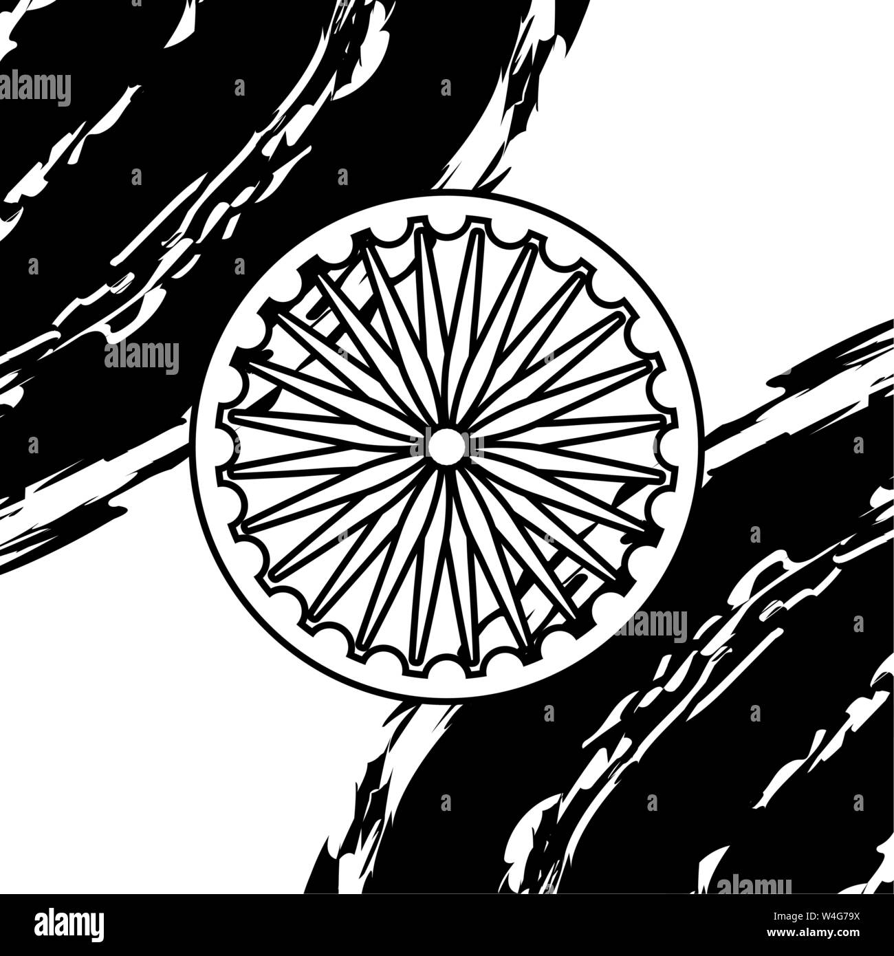 ashoka chakra emblematic icon indian vector illustration design Stock 