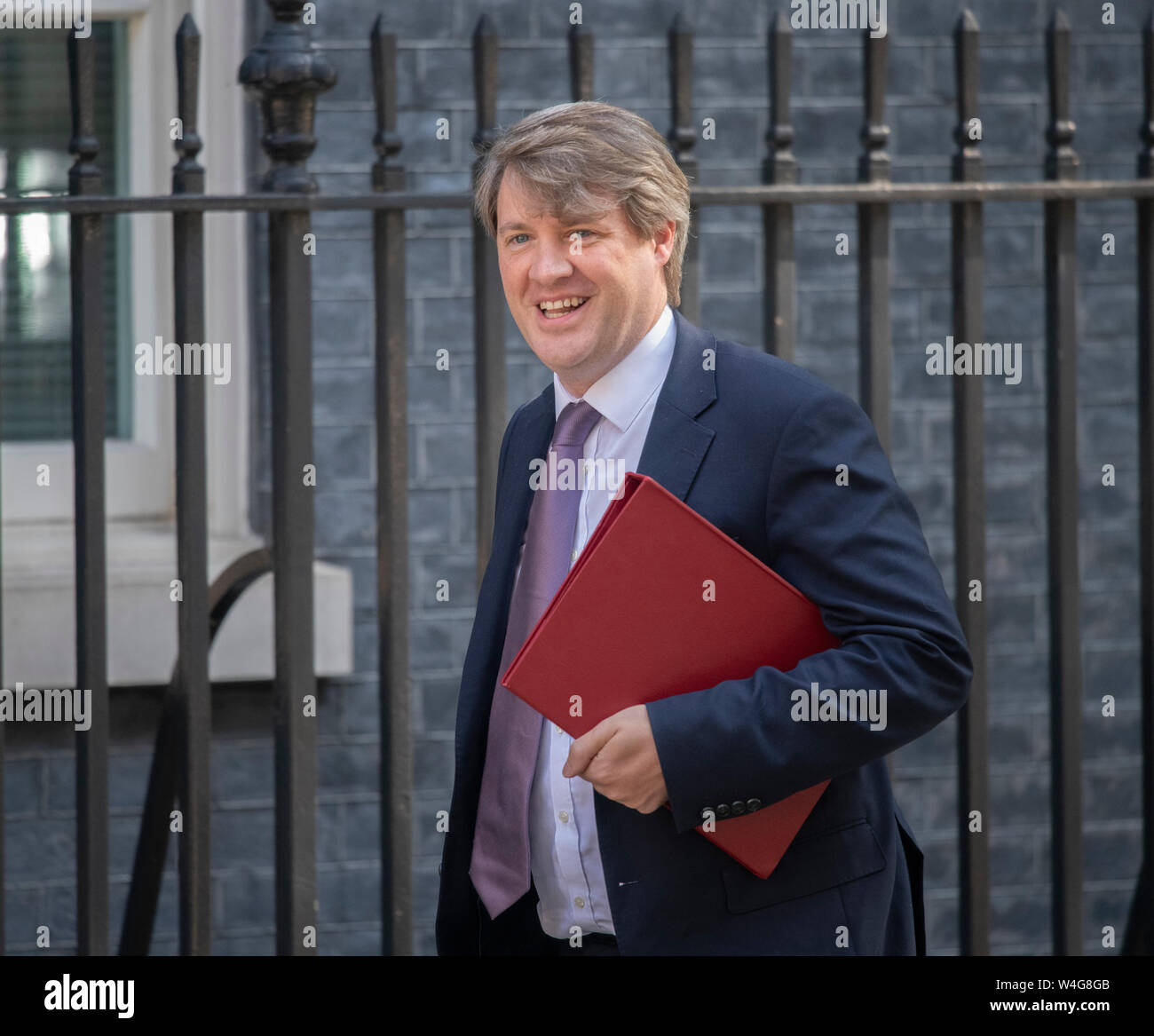 Downing Street, London, UK. 23rd July 2019. Chris Skidmore, Minister of State for Universities, Science, Research and Innovation arrives in Downing Street for final cabinet meeting before Boris Johnson is announced as new PM. Credit: Malcolm Park/Alamy Live News. Stock Photo
