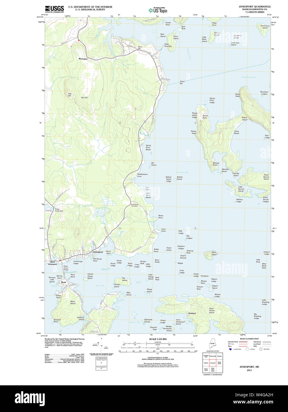 Maine USGS Historical Map Jonesport 20110830 TM Restoration Stock Photo