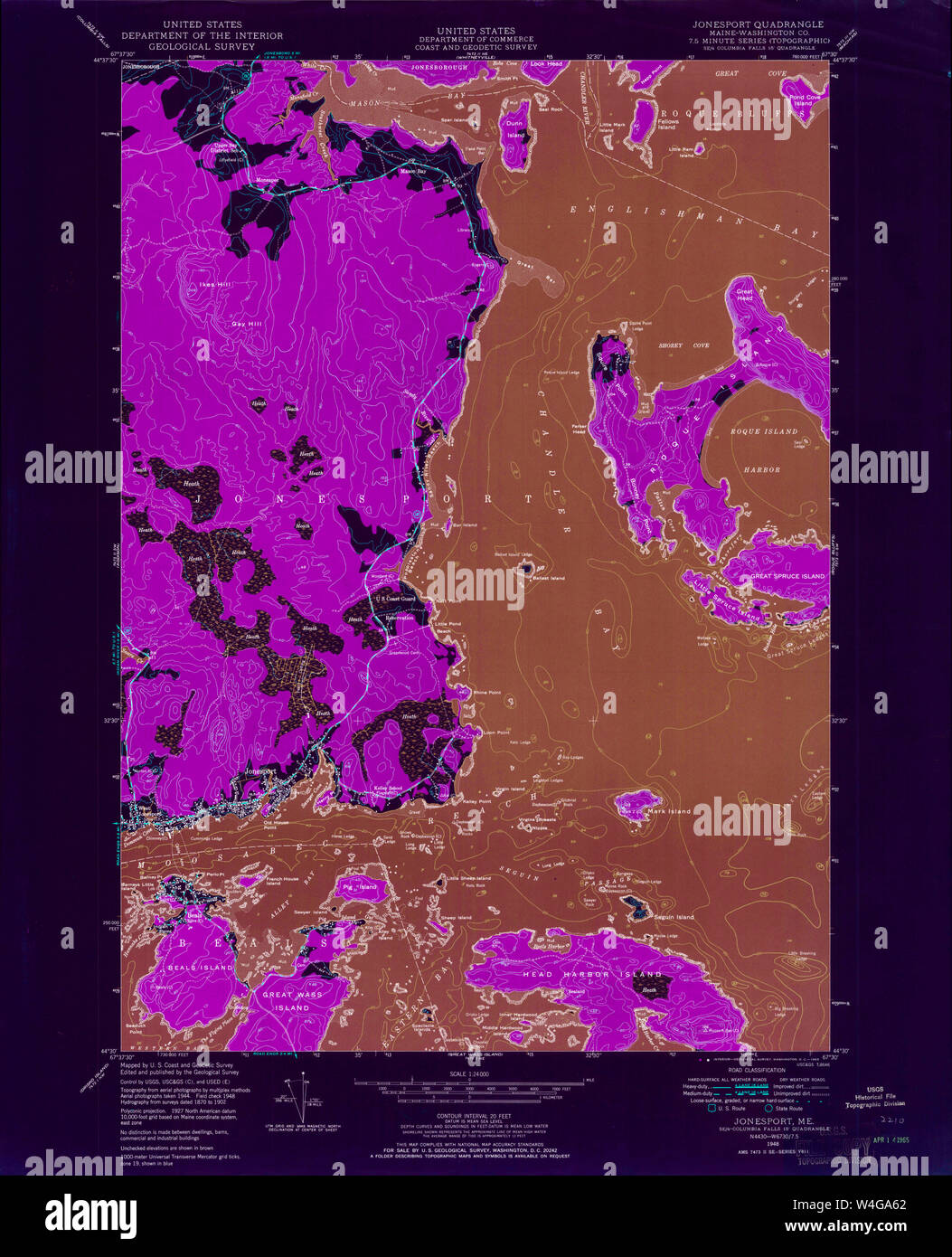 Maine USGS Historical Map Jonesport 806802 1948 24000 Inversion