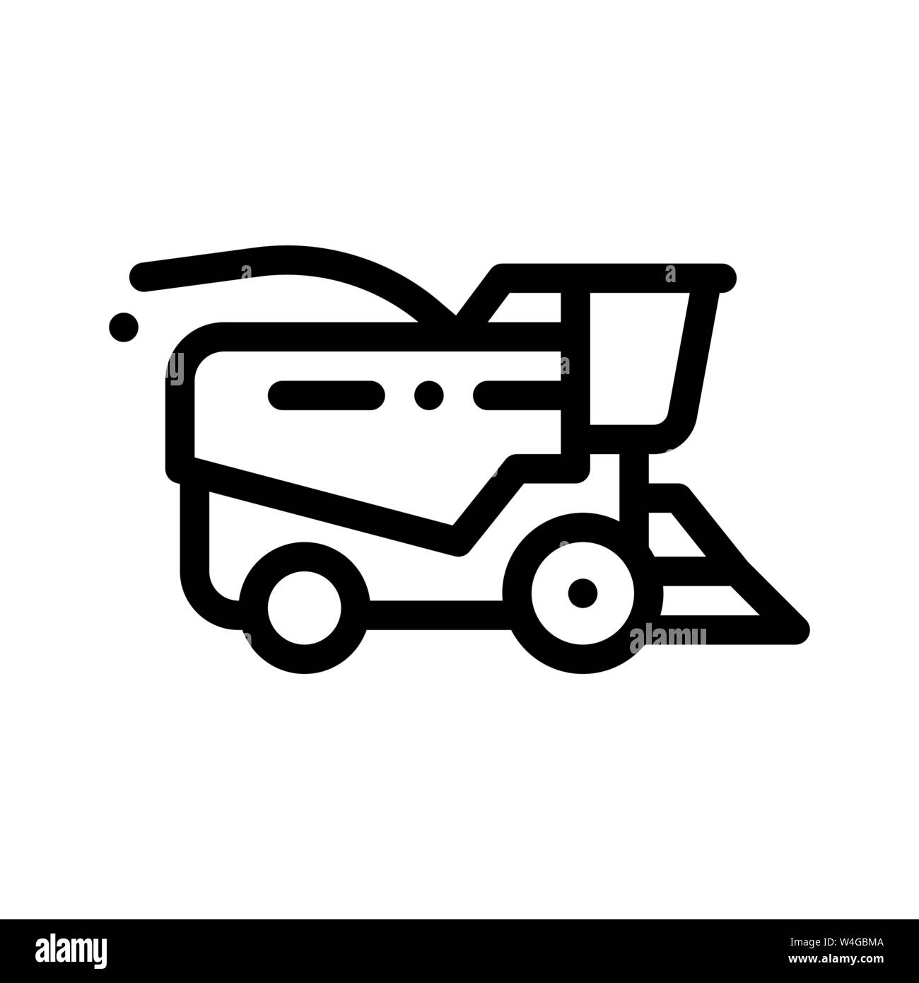 Farming Harvester Vehicle Vector Thin Line Icon Stock Vector Image ...