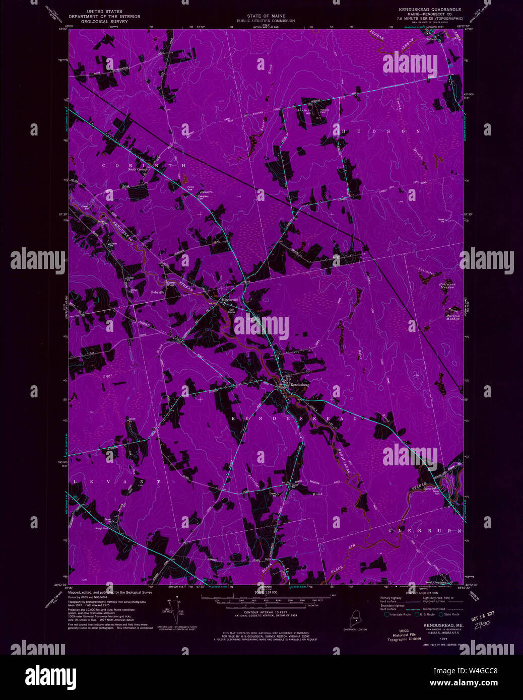 Maine USGS Historical Map Kenduskeag 806805 1977 24000 Inversion