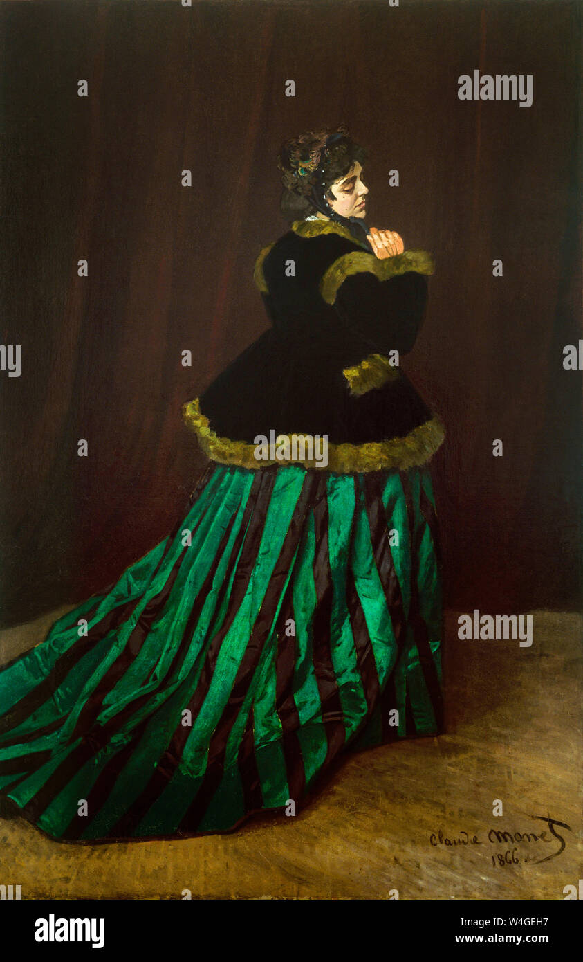 Claude Monet, Camille, (The Woman in the Green Dress), portrait