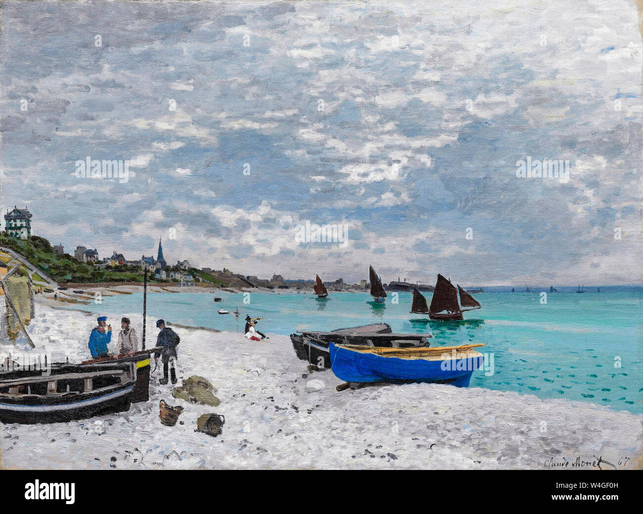 Claude Monet The Beach At Sainte Adresse Landscape Painting 1867 Stock Photo Alamy