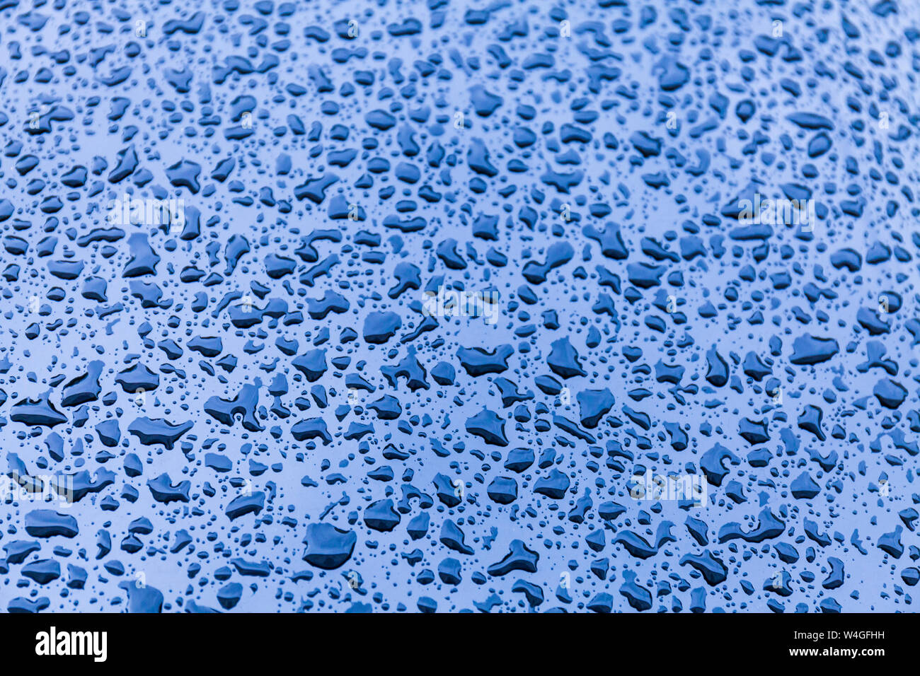 Raindrops on a car Stock Photo