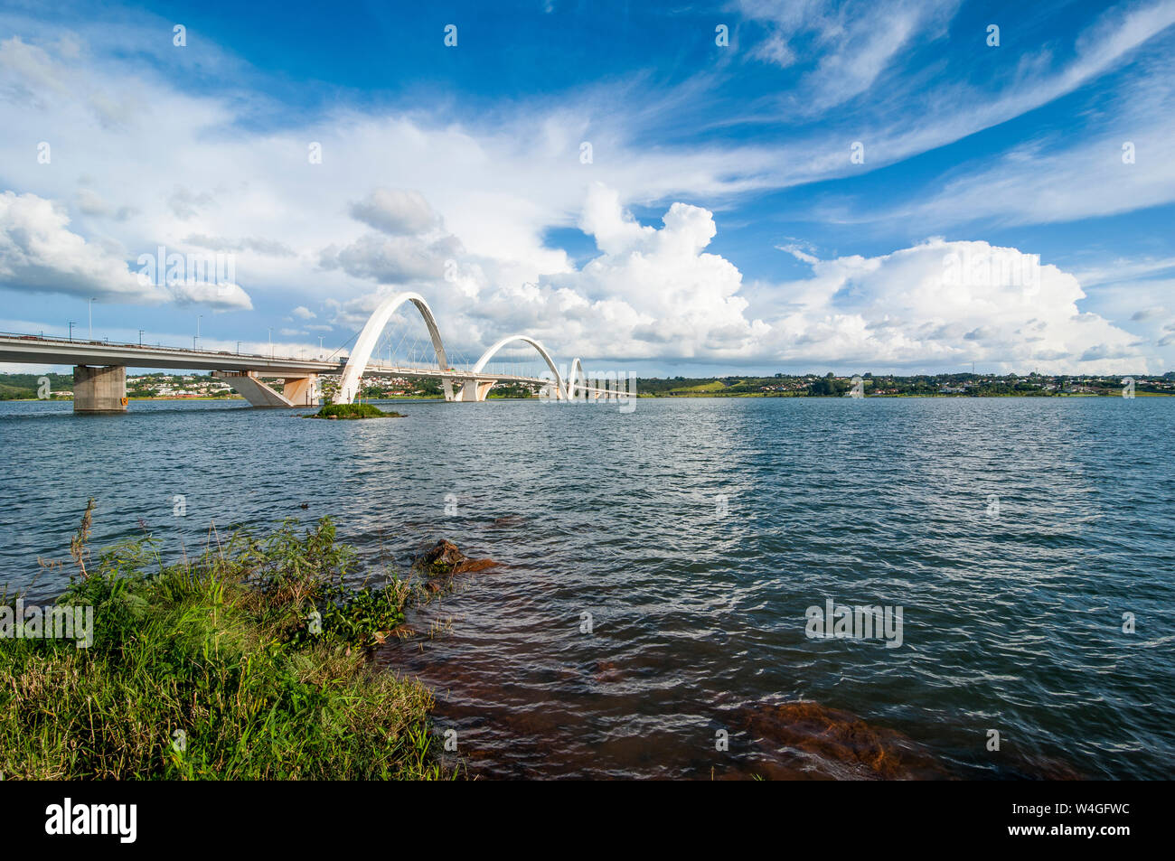 Juscelino Kubitschek bridge in Brasilia, Brazil Stock Photo