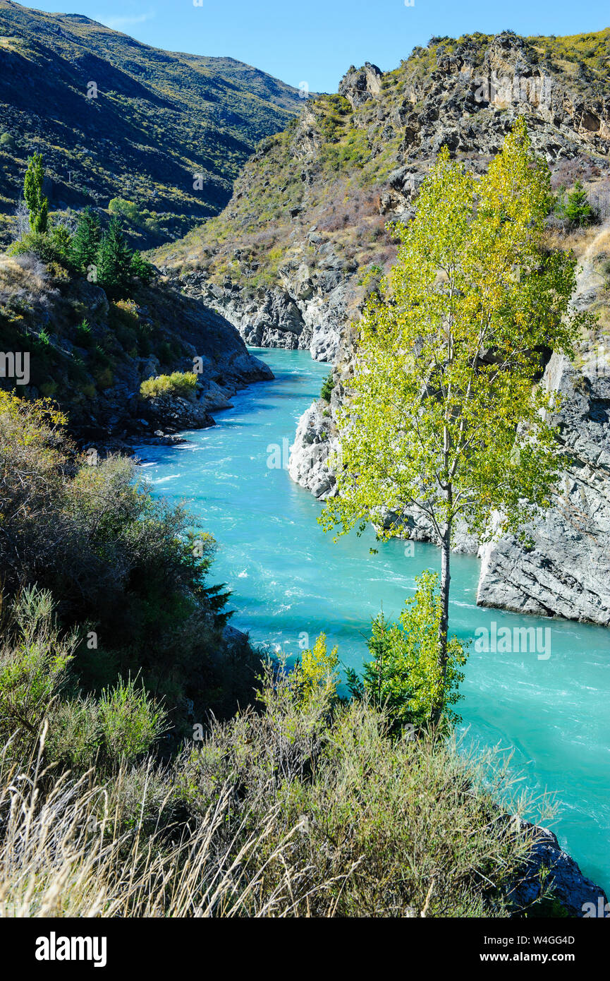 Turquoise Water Of The Kawarau River In The Kawarau Gorge South Island 