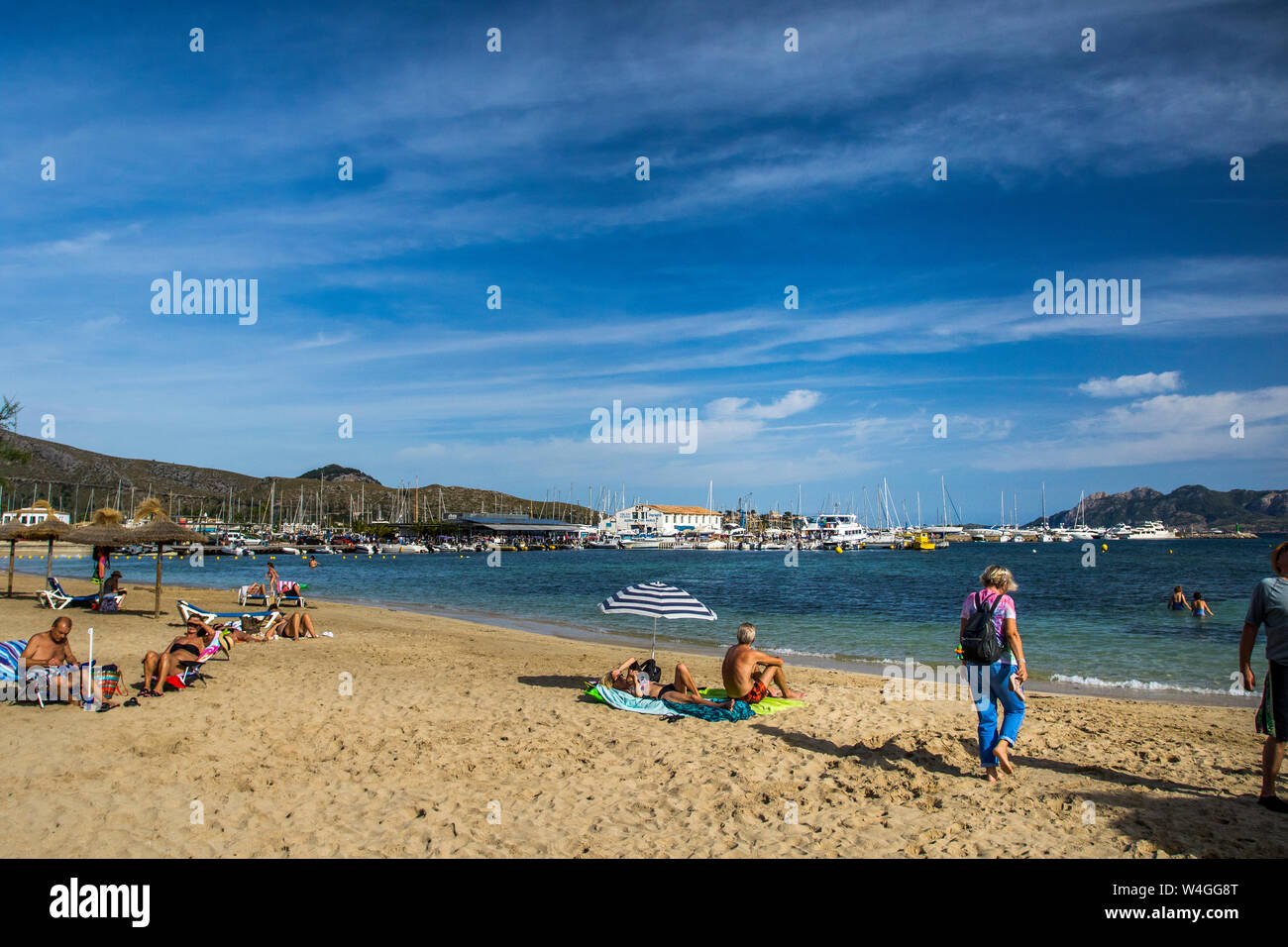 Majorca, Strand in Port de Pollenca, Mallorca, Spanien Stock Photo