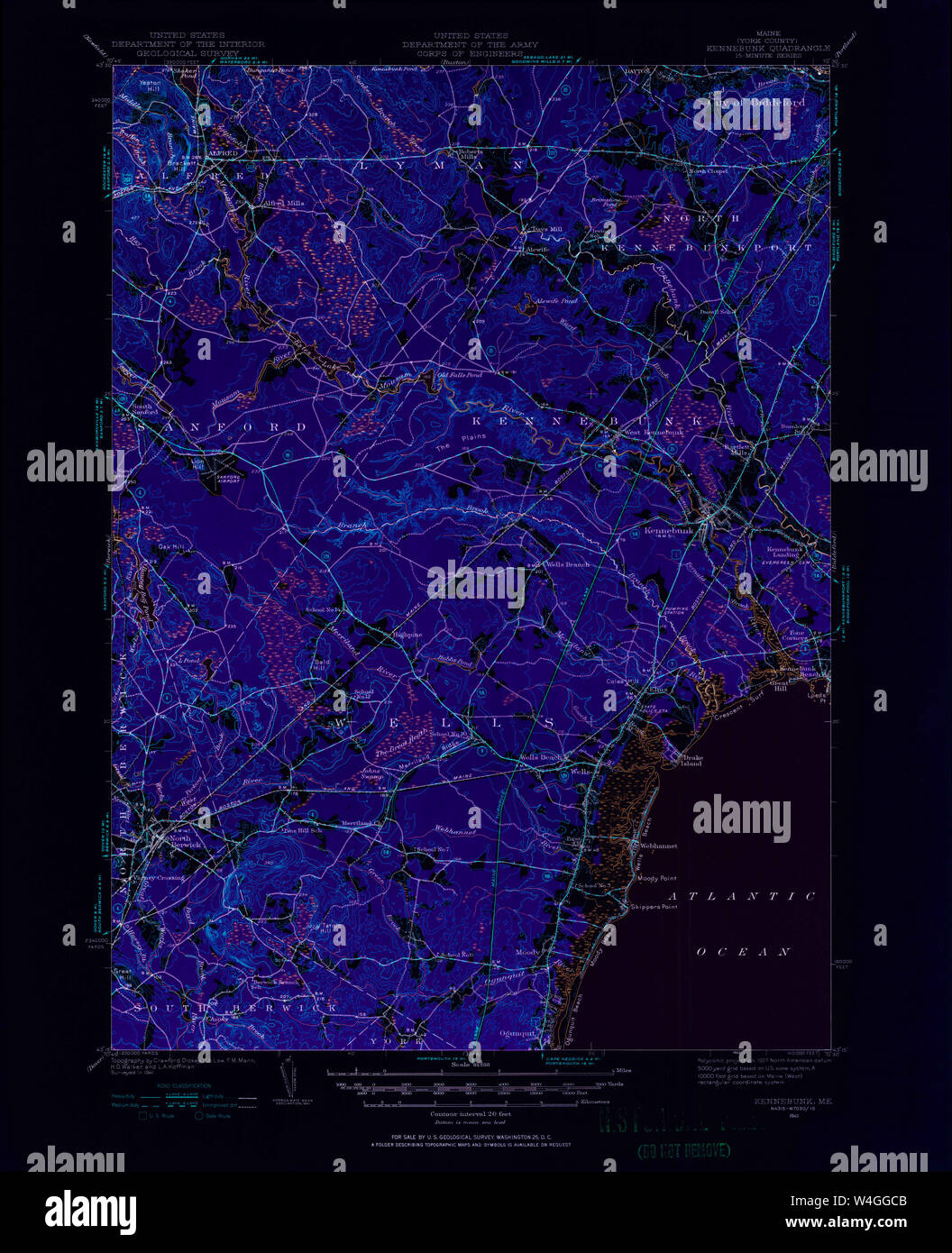 Maine USGS Historical Map Kennebunk 460523 1941 62500 Inversion