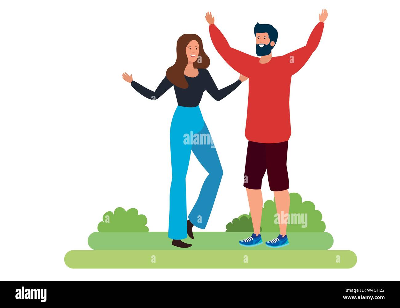 young lovers couple celebrating in the camp Stock Vector Image & Art ...