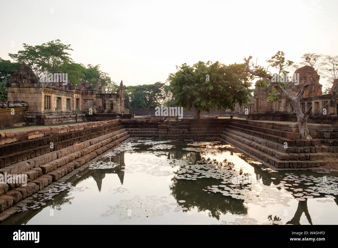 Thailand, Buriram Province, Khmer Temple, Prasat Muang Tam Stock Photo