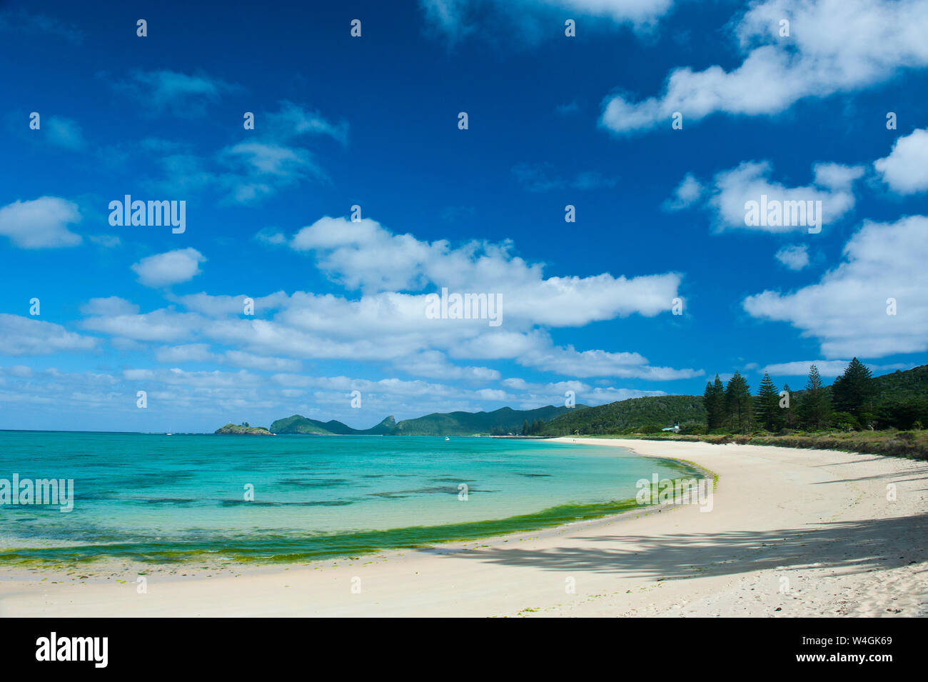 White sand beach on Lord Howe Island, New South Wales, Australia Stock Photo