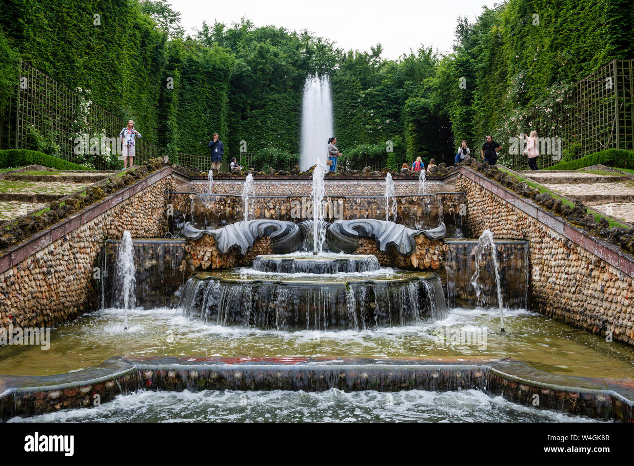 Upper pool of the Grove of the Three Fountains - Palace of Versailles Gardens, Yvelines, Île-de-France region of France Stock Photo