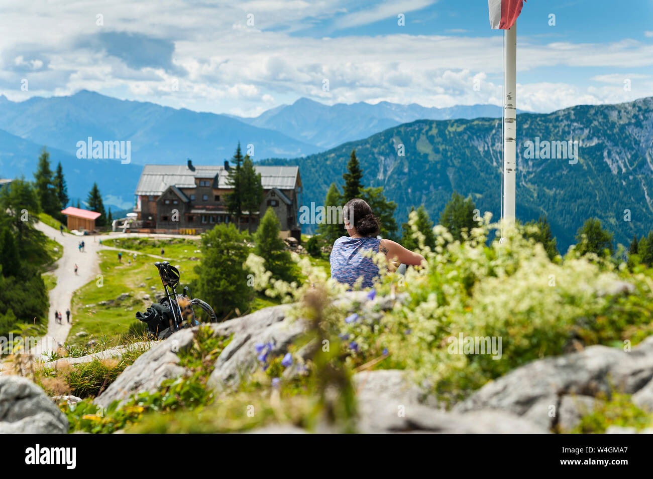 Austria, Tyrol, Rofan Mountains, female hiker Stock Photo - Alamy